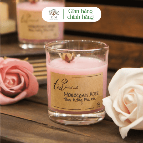 Nến Thơm Moroccan Rose (Hoa Hồng Ma-rốc) 210g, Toả Handmade Candles