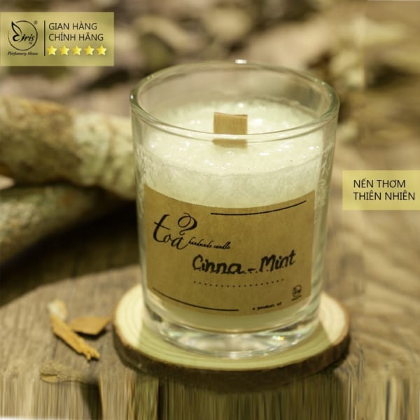 Nến Thơm Hai Mùi Cinna - Mint ( Quế- Bạc hà),Tỏa Handmade Candle, Nến Thơm Thư Giãn