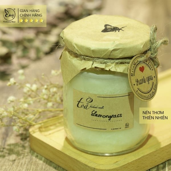 Nến Thơm Mùi Sả Chanh, Tỏa Handmade Candle, Nến Thơm Thư Giãn - Hình ảnh 2