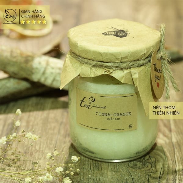 Nến Thơm Hai Mùi Cinna - Orange ( Quế- Cam) , Tỏa Handmade Candle, Nến Thơm Thư Giãn