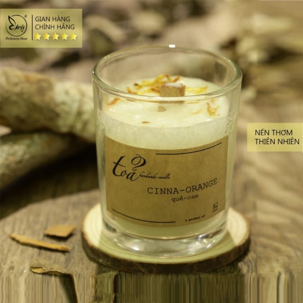 Nến Thơm Hai Mùi Cinna - Orange ( Quế- Cam) , Tỏa Handmade Candle, Nến Thơm Thư Giãn