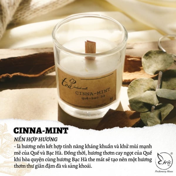 Nến Thơm Hai Mùi Cinna - Mint ( Quế- Bạc hà),Tỏa Handmade Candle, Nến Thơm Thư Giãn - Hình ảnh 2