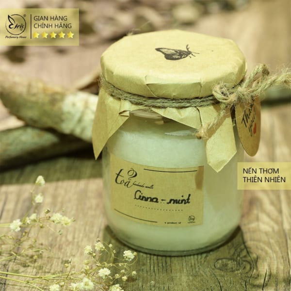 Nến Thơm Hai Mùi Cinna - Mint ( Quế- Bạc hà),Tỏa Handmade Candle, Nến Thơm Thư Giãn - Hình ảnh 3